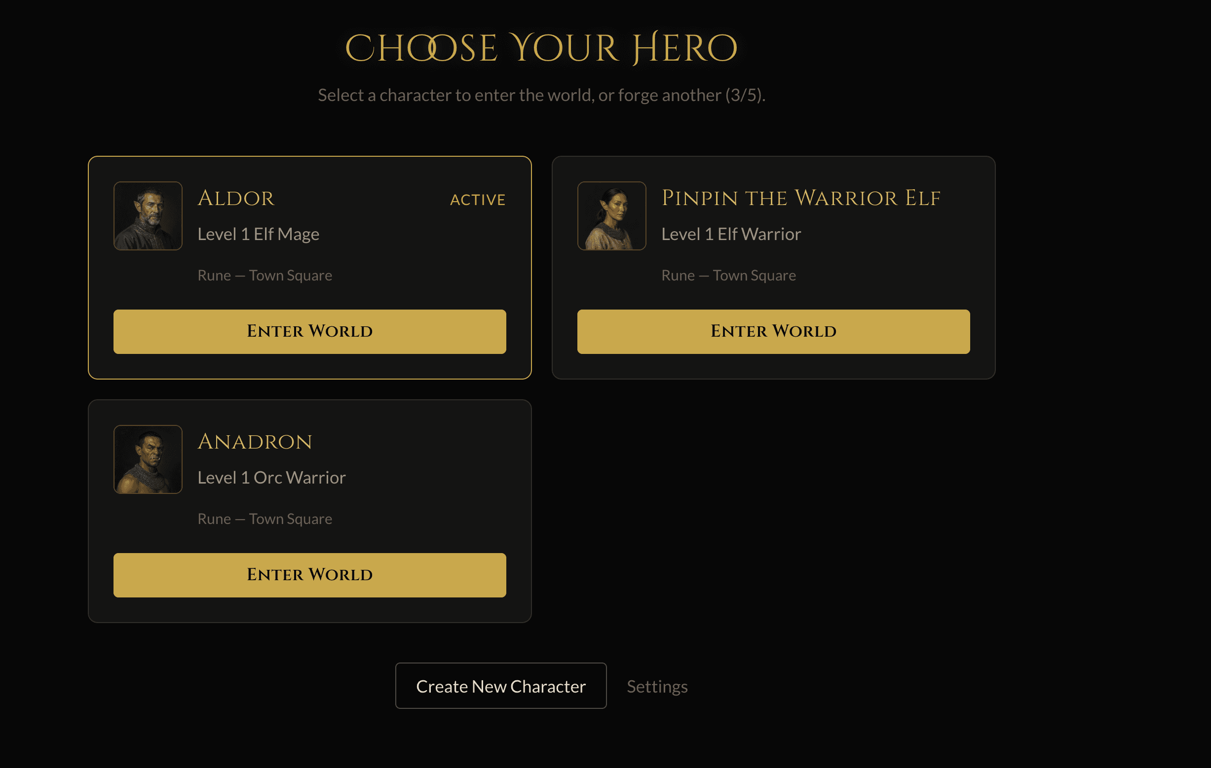 Blade of Eternity characters